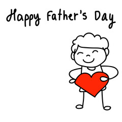 hand drawing concept cartoon character fathers day
