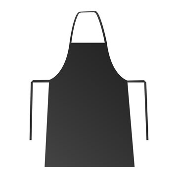 Blank black apron isolated on white background. Vector illustration