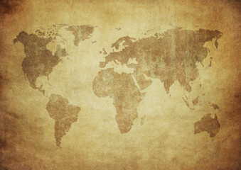 grunge map of the world