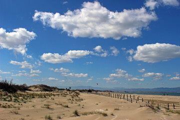 Playa de Riumar en el Delta del Ebro, Cataluña (España)