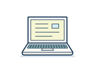 Laptop icon. Clean and simple with application window. Vector