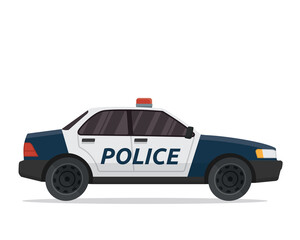 Modern Flat Urban Vehicle Illustration Logo - Police Patrol Car