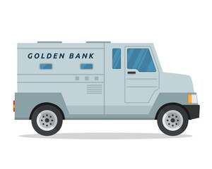 Modern Flat Urban Vehicle Illustration Logo - Bank Armored Truck