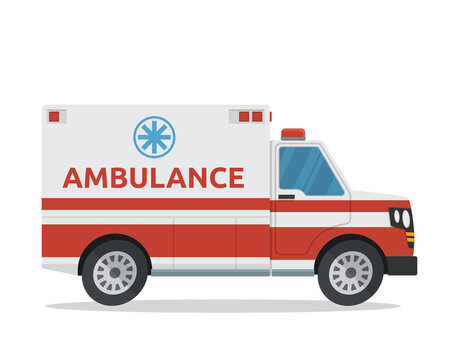 Modern Flat Urban Vehicle Illustration Logo - Ambulance
