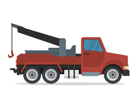 Modern Flat Urban Vehicle Illustration Logo - Tow Truck