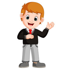 Cute boy cartoon good posing