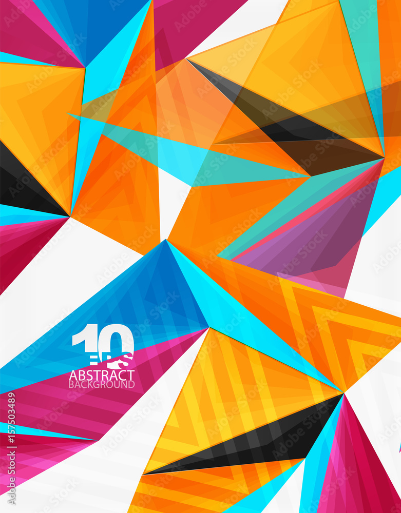 Poster 3d modern triangle low poly abstract geometric vector
