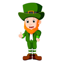 illustration of Cartoon funny leprechaun