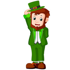 illustration of Cartoon funny leprechaun