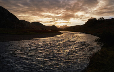 River Gruinard near the summit of An Teallach in the Scottish Highlands, Scotland, UK.