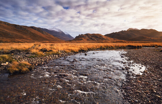 River Gruinard near the summit of An Teallach in the Scottish Highlands, Scotland, UK.