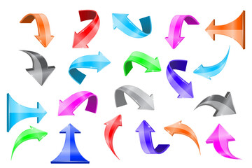 Collection of colored 3d arrows