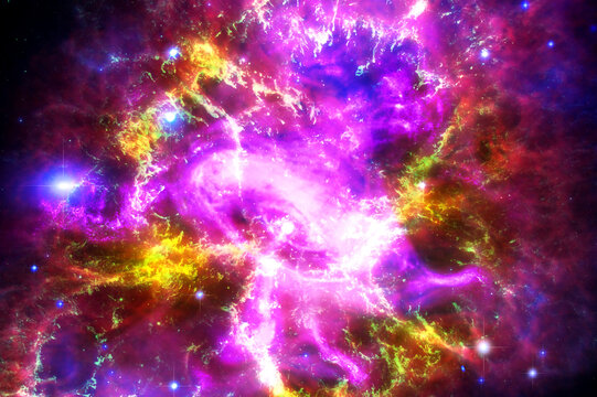 Nebula and Galaxy - Elements of this Image Furnished by NASA