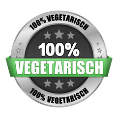 Obraz premium button 201405s vegetarisch 100 prozent I