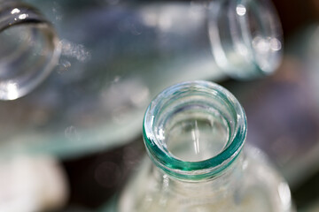 The throat of a glass bottle