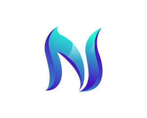 Obraz premium Modern Elegant Ice N Alphabet Symbol Suitable For Technology Logo, Infographics, Print, Digital, Logo, Icon, Apps, T-Shirts and Other Marketing Material Purpose.