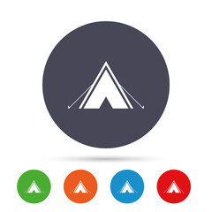 Tourist tent sign icon. Camping symbol.