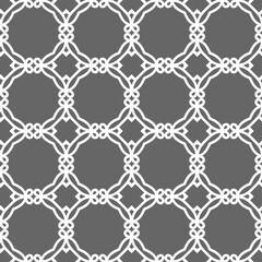 Fototapeta premium Grey ornamental seamless wallpaper pattern, vector illustration