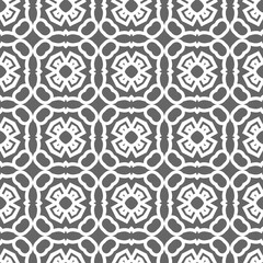 Grey ornamental seamless wallpaper pattern, vector illustration