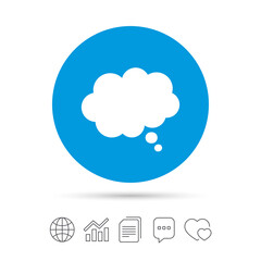 Comic speech bubble sign icon. Chat think symbol.