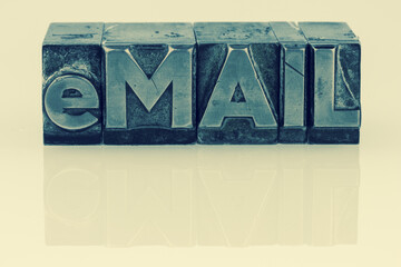 e-mail written in lead characters