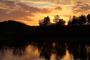 Evening sky near the river