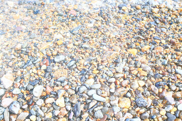 Pebble texture on the river bank