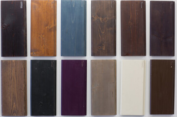 Samples of painted wooden surfaces