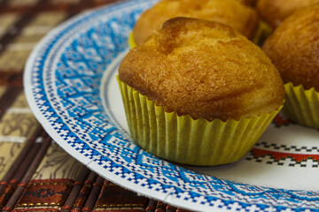 A lot of tasty muffins with banana filling