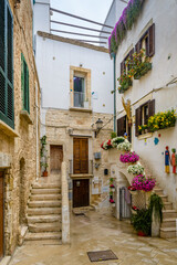 Fototapeta na wymiar An alley in Polignano a Mare, Puglia, Italy