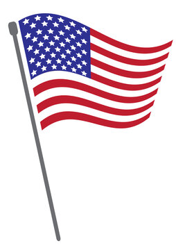 National flag waving of USA vector background or National Flag of USA with vector illustration design