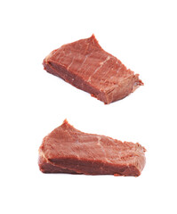 Single slice of beef meat isolated