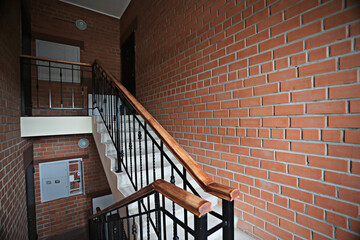 Entrance staircase railing home interior