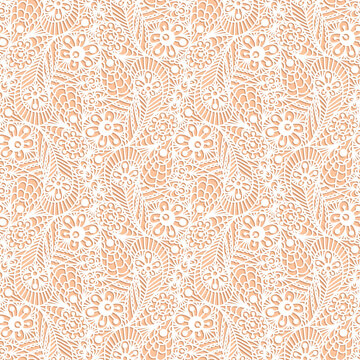 Seamless flower paisley lace pattern on beige background