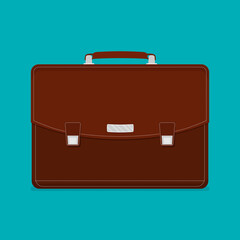 Briefcase flat icon vector.