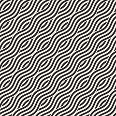 Abstract geometric pattern with wavy lines. Interlacing rounded stripes design. Seamless vector background.