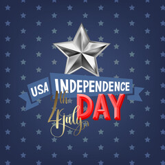 4th july USA independence day greeting card