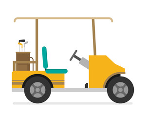 Flat vector golf car isolated on white background