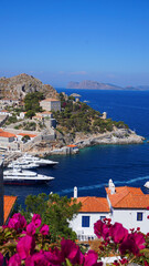 Obraz premium Photo of picturesque island of Hydra on a spring morning, Saronic Gulf, Greece