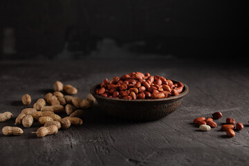 Peanut peeled in a plate