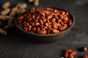 Peanut peeled in a plate
