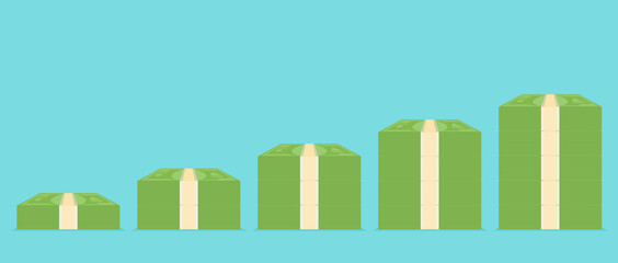 Stack of money flat vector.