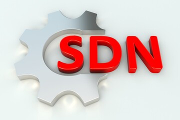 SDN gear wheal  white background 3d illustration