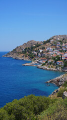 Fototapeta premium Photo of picturesque island of Hydra on a spring morning, Saronic Gulf, Greece