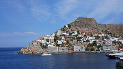 Photo of picturesque island of Hydra on a spring morning, Saronic Gulf, Greece