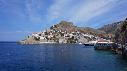 Photo of picturesque island of Hydra on a spring morning, Saronic Gulf, Greece