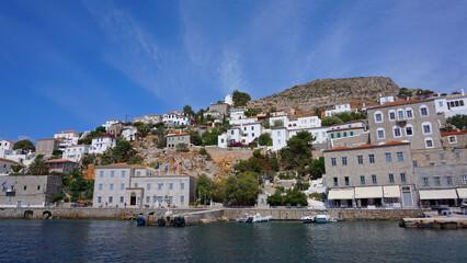 Fototapeta na wymiar Photo of picturesque island of Hydra on a spring morning, Saronic Gulf, Greece