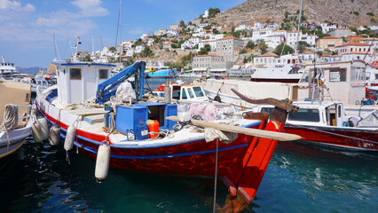 Photo of picturesque island of Hydra on a spring morning, Saronic Gulf, Greece