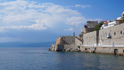 Photo of picturesque island of Hydra on a spring morning, Saronic Gulf, Greece