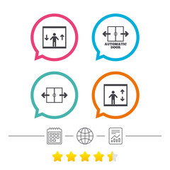 Automatic door icons. Elevator symbols.